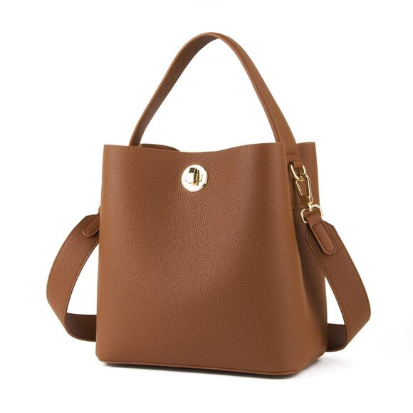 4424 Leather Bucket Tote Bag , Small Crossbody Bag and Trendy Shoulder Bag